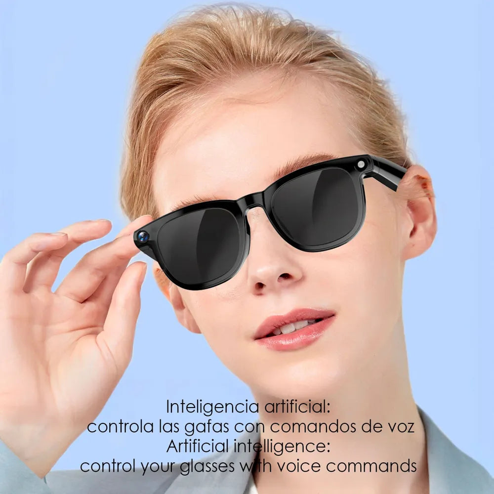 Gafas Inteligentes CY01 con Lentes Graduadas GRATIS - con Cámara HD 8 MP, IA, Traductor en Tiempo Real y 16 GB